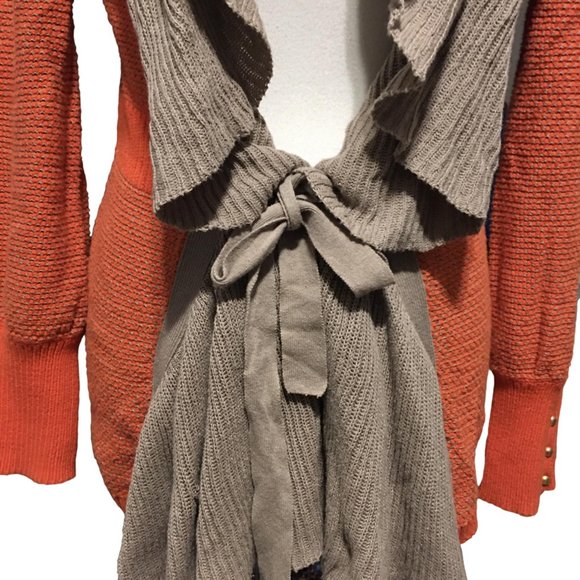 Lia Molly (Anthro) Ruffled Firelight Cardigan - M - Picture 5 of 9